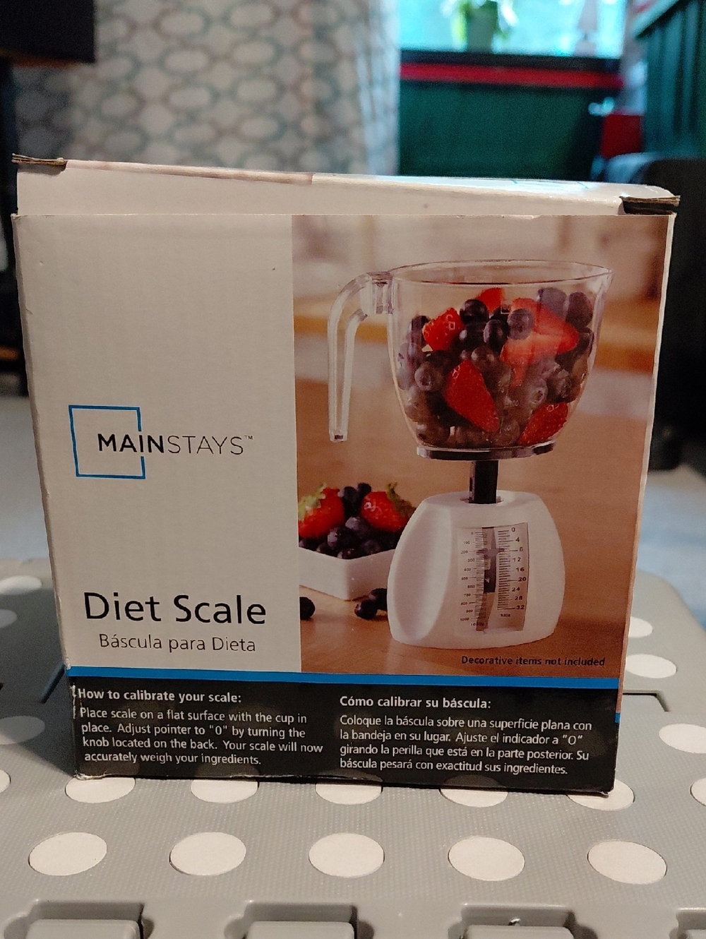 Mainstays White Analog Kitchen Diet Scale with Clear Bowl
